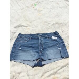 Old navy womens jean shorts 16 NEW high rise og straight button fly distressed